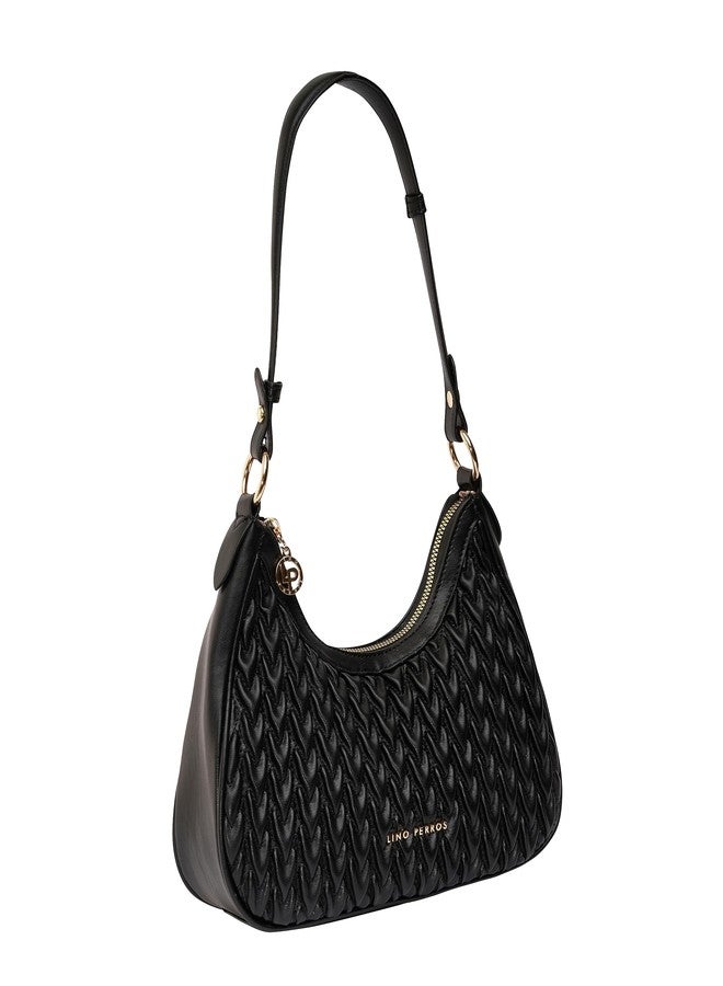 Lino Perros Black Quilted Shoulder Bag - Image 2